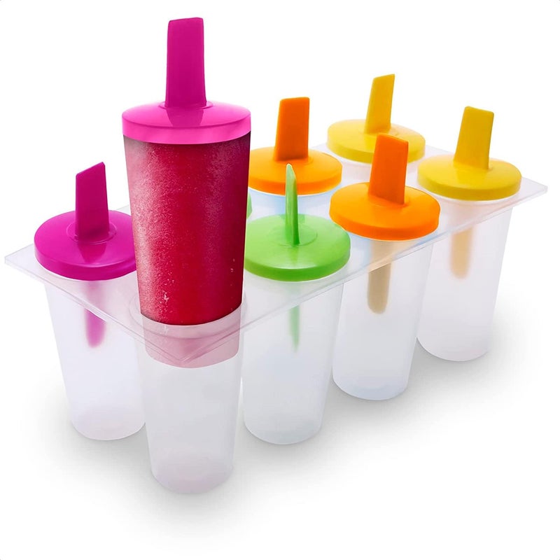 ALPENKOK Ice Cream Maker Ice Pop Mold - 8Pcs Popsicle Maker Ice Cream Popsicle Molds Reusable Ice Popsicle Sleeves - Popsicles Molds Ice Cream Mold Popsicle Holders - Image 1